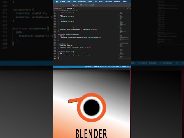 I Built the Blender Logo in Pure HTML/CSS (Then Animated It) #blender #css  #frontend