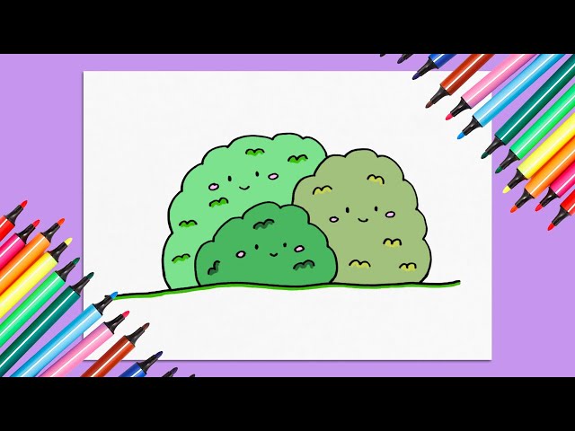 CÓMO DIBUJAR UNOS ARBUSTOS -Dibujos Fáciles #cómodibujar #dibujorapido #dibujosamano #cutedrawing
