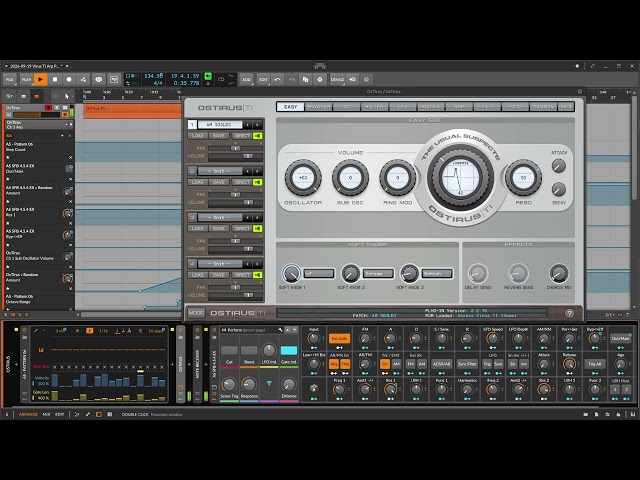 Transcribed Access Virus Arp Pattern into Bitwig Arpeggiator Device