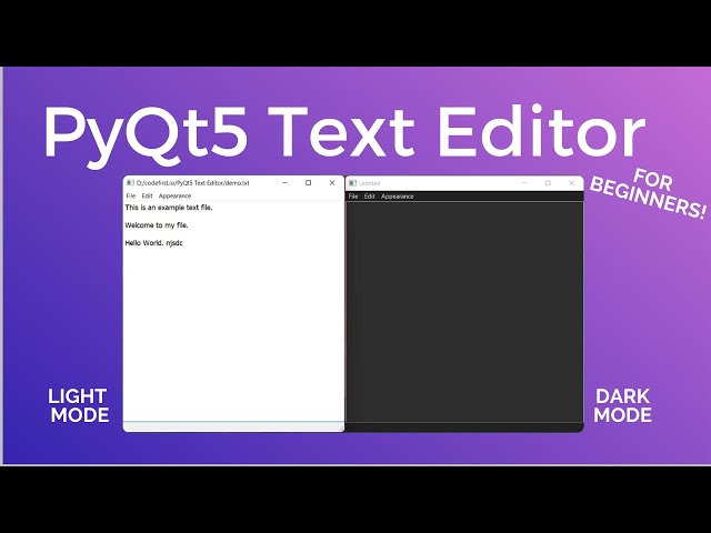 PyQt5 QtDesigner Text Editor Project tutorial - PyQt5 Project for Beginners!