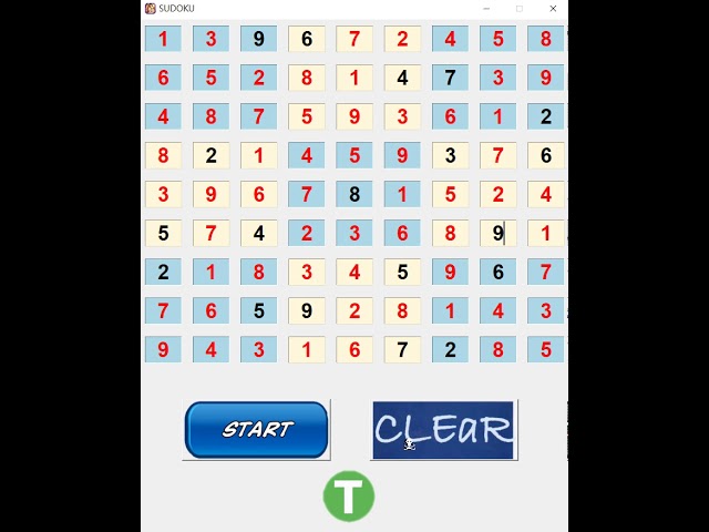 [Python] tkinter - sudoku solver demo