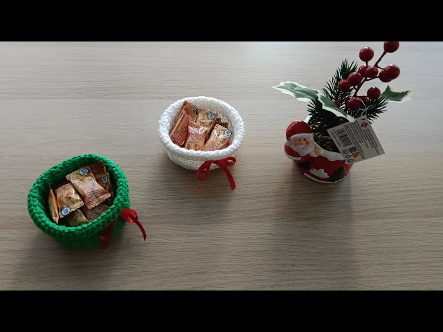 Canastitas Navideñas a Crochet: Idea perfecta para Navidad