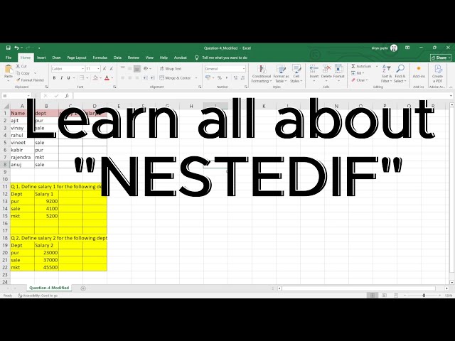 NESTEDIF on excel in detail for begginers||#excel #exceltips