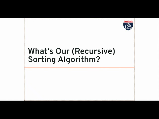 CS 125 Spring 2019: Mon 4.8.2019. Quicksort