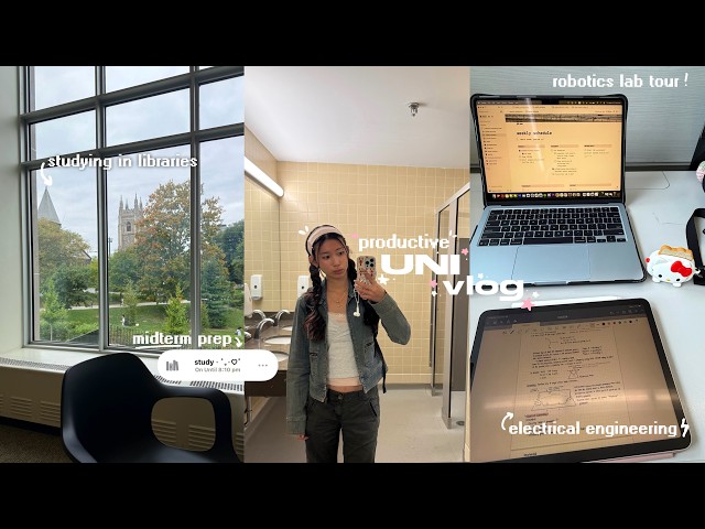 PRODUCTIVE UNI VLOG ✧˚📝 midterm prep, robotics lab, romanticizing fall, productive day in my life
