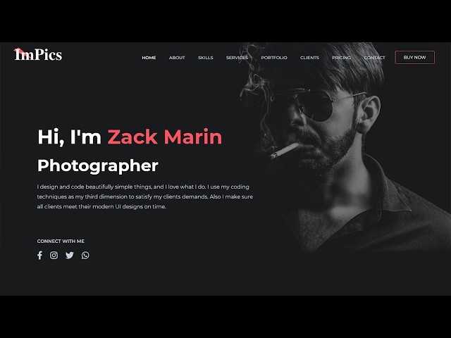 How To Create A Personal Portfolio Website Using Only HTML And CSS   Website Design HTML CSS