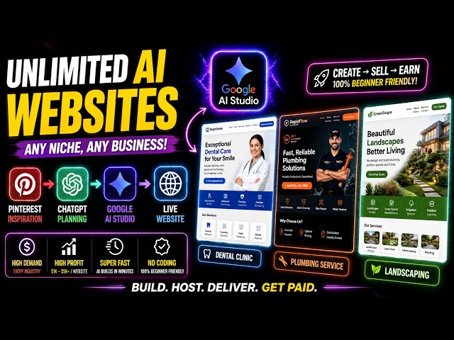 Build & SELL Unlimited Business Websites with FREE AI | Google AI Studio (NO CODE)