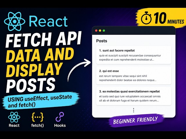 React API Data Fetching and Displaying Posts Using useEffect, useState, and fetch()  MALAYALAM