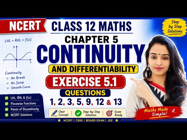 NCERT Class 12 Maths Chapter 5 Exercise 5.1  Questions 1, 2, 3, 5, 9, 12 & 13  Continuity Solutions