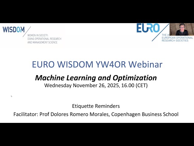 WISDOM YW4OR Machine Learning and Optimization