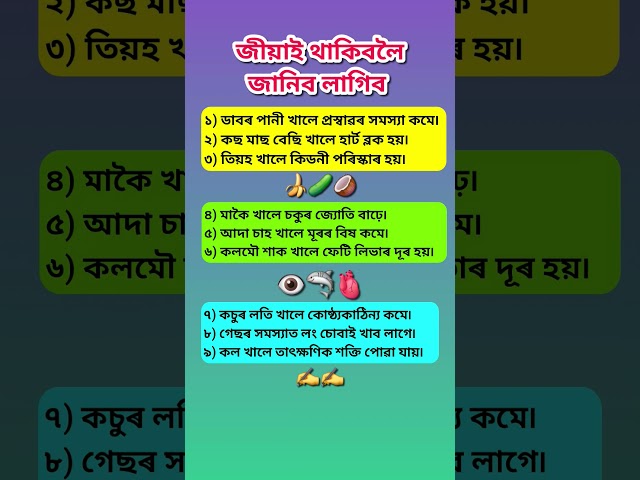 assamese knowledgeable quotes ✨️ 📚 #assamese #info #gk #healthtips #Informative #shorts