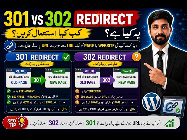 301 vs 302 Redirect – Difference Explained in Urdu/Hindi