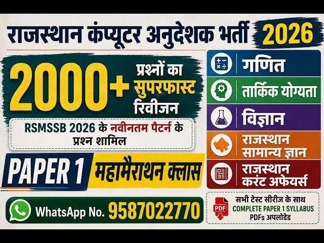 Computer Anudeshak Marathon Class Paper 1