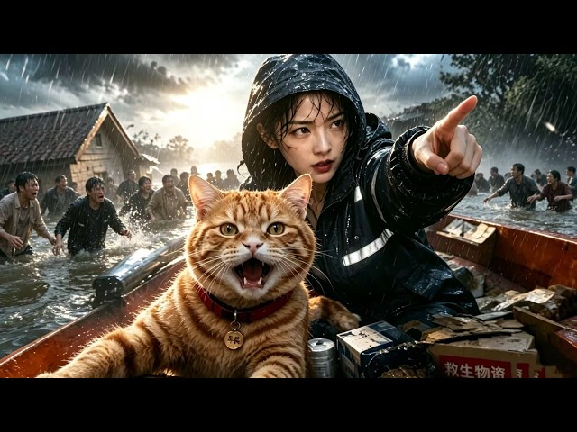 Reborn Orange Cat Stockpiles Supplies to Defy Fate in Flood！#drama #chinesedrama #chinesedrama