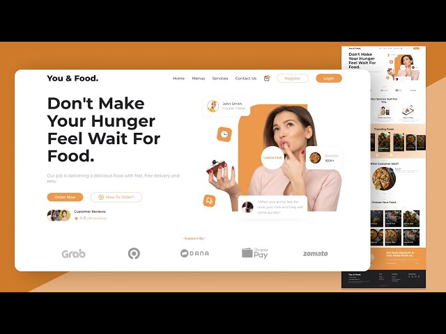 Design a Fast Food Delivery Service Landing Page | HTML, CSS & Vanilla JS Tutorial