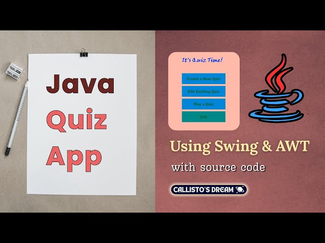 Java Quiz App - Full Demo + Source Code (Swing + AWT)