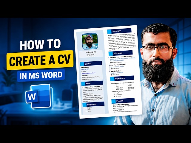 How to Create a CV in MS Word | Microsoft Word Tutorial | Tech Tutor Official