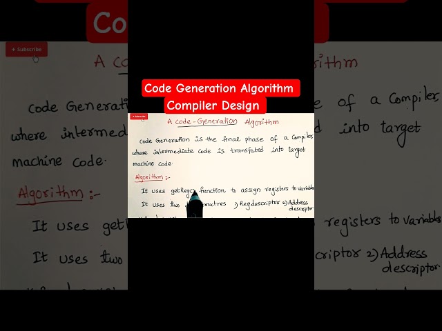 Code generation Algorithm | Compiler Design