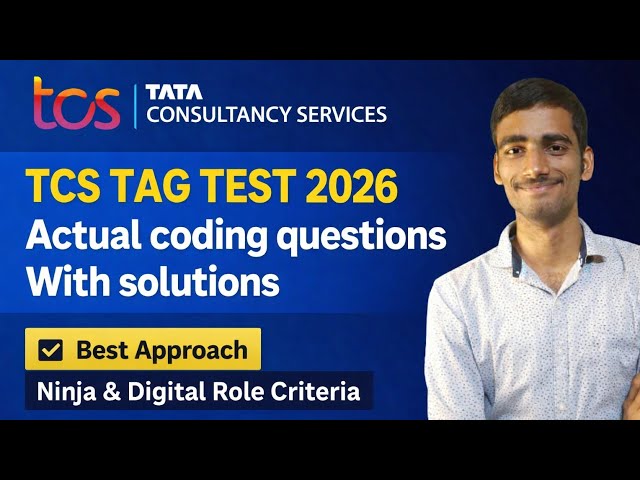 TCS TAG Test 2026 Actual Coding Questions | Best Approach | Ninja & Digital Role