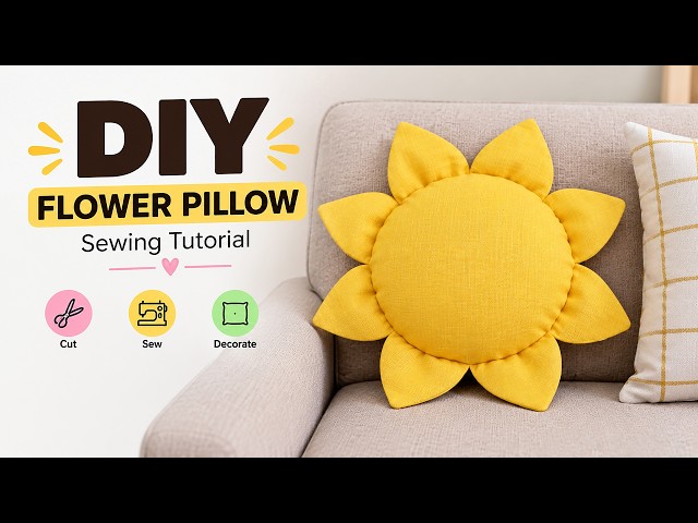 DIY Flower Shaped Sofa Pillow | Easy Cushion Sewing Tutorial