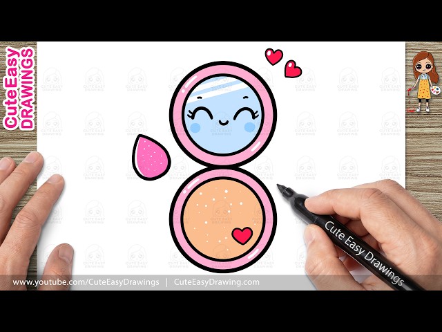 How to Draw a Makeup Kit | Cute Makeup Compact with Beauty Blender Drawing for Kids and Toddlers!