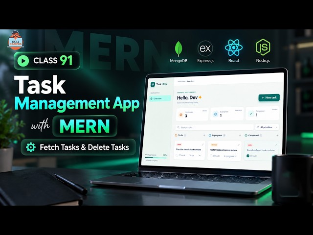 Task Management App with MERN | Fetch Tasks & Delete Tasks | Class 91