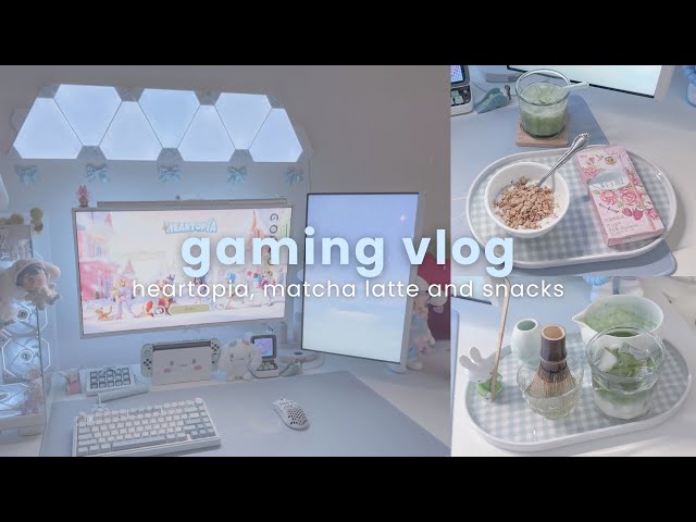 cozy gaming vlog 🎧💗 | heartopia gameplay, making matcha latte, chill day at home
