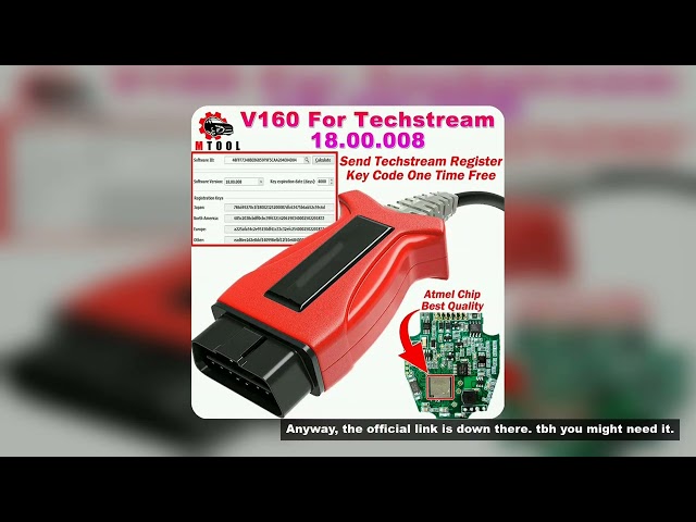 Techstream 18.00.008 With One Time Key Code Free V160 Fit For Toyota TIS For Vida 2014D OBD Cable SD