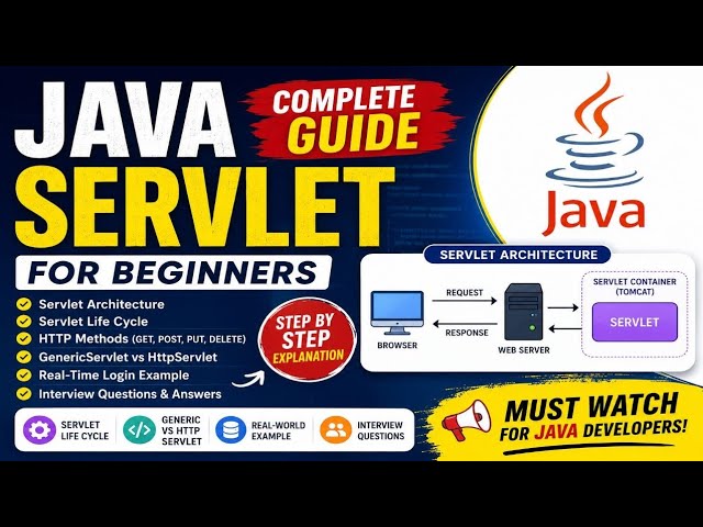 Java Servlet Full Tutorial for Beginners | Servlet Life Cycle | GenericServlet vs HttpServlet |