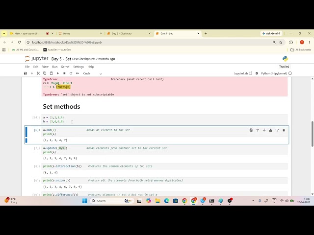 Day 5 - Python Sets Tutorial | Set Methods, For Loop & Set Operations Explained