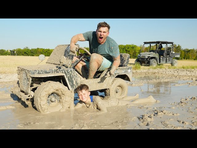 Hudson Gets Super Muddy and Plays on Hay