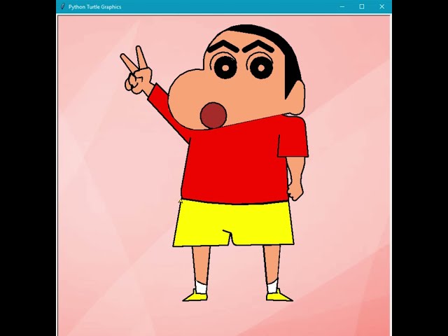 Shinchan drawing in Python turtle graphics