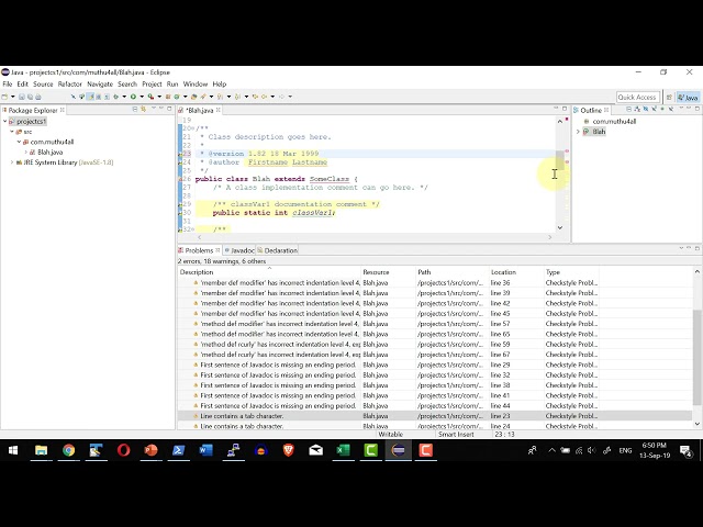 Checkstyle eclipse verify java code