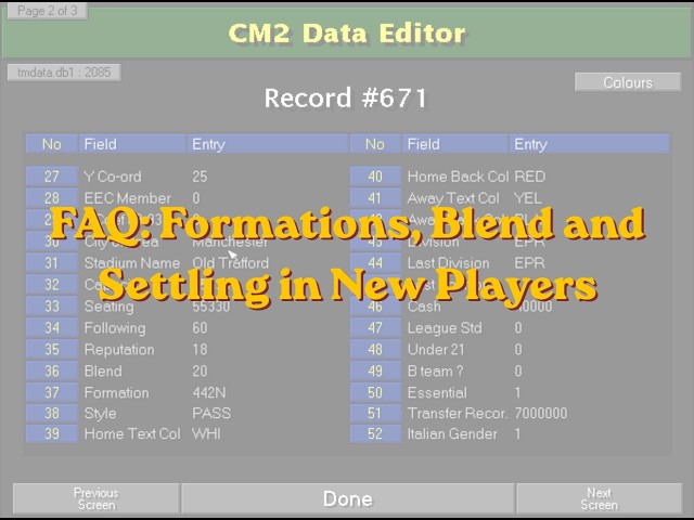 CM 97/98 FAQ: Formations, Blend and Settling in New Players... AND A BONKERS 9 GOAL THRILLER