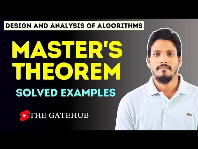 Master's Theorem || Solving Recurrences || The Master's Methods || GATECSE || DAA
