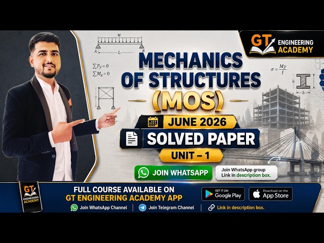 Mechanics of Structures (MOS) | June 2026 Solved Paper | Unit 1 | Civil Engineering