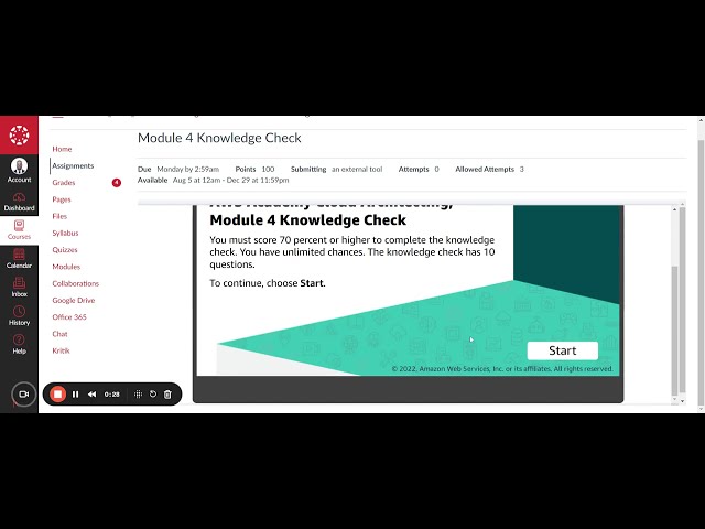 Module 4 Knowledge Check | AWS Academy Cloud Architecting | Adding a Compute Layer | ALX | 100%