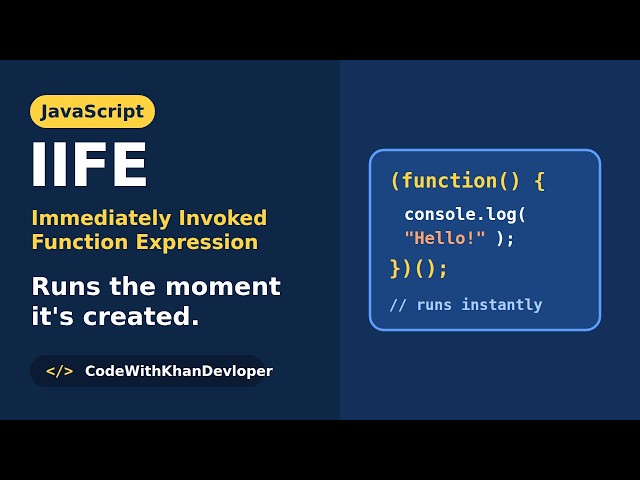 JavaScript IIFE Explained Simply | Immediately Invoked Function Expression for Beginners