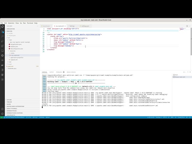 Camel Textual Debugger with Camel XML DSL in VS Code