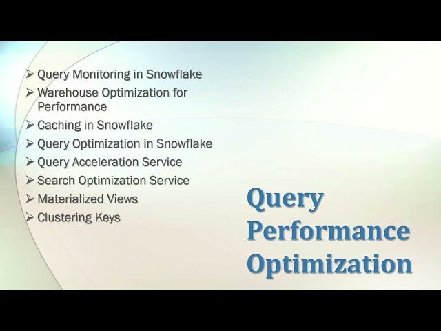 Introduction to Query Performance Optimization