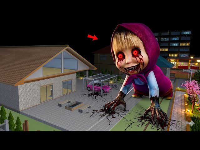 Masha Giant Appeared infront of Home Girl Backyard 😱| Sakura School Simulator