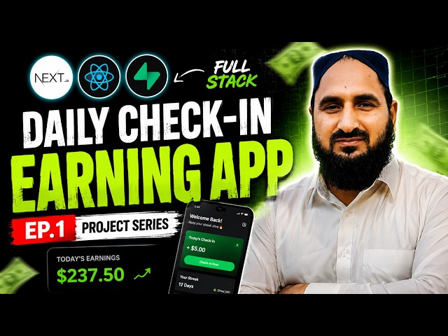 Build a Daily Check-In Earning Platform with Next.js, React & Supabase | Full Stack Tutorial | Ep. 1