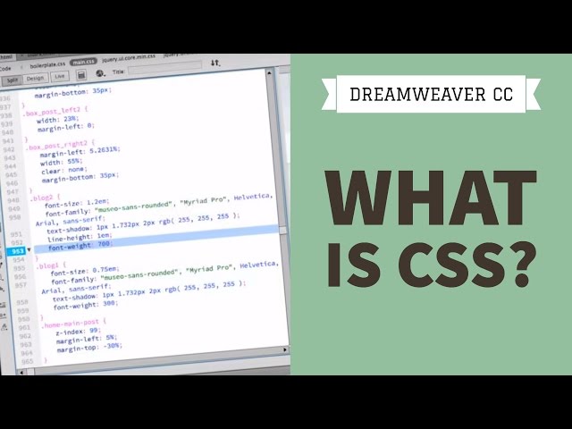 What is CSS (Cascading style sheets) Dreamweaver CC Tutorial [15/34]