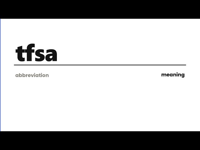 tfsa — Meaning | What is tfsa?