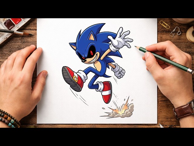 How to Draw SONIC.EXE Step by Step 😱⚡ Easy Drawing Tutorial