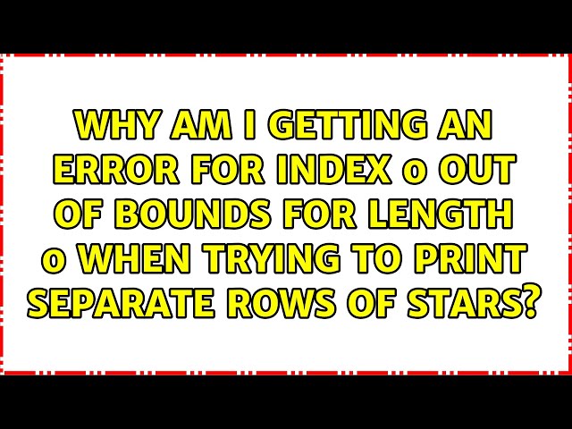 Why am I getting an error for index 0 out of bounds for length 0 when trying to print separate...