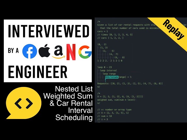 Nested List Weighted Sum & Car Rental Scheduling: JavaScript Interview with a FAANG Engineer