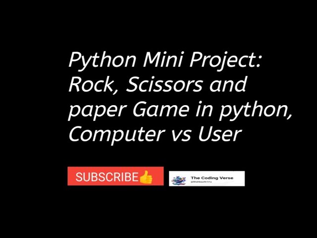 Python Mini Project: Rock Paper Scissors Game (User vs Computer)