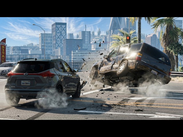 BeamNG Drive - Realistic Car Crashes | Dangerous Driving #17