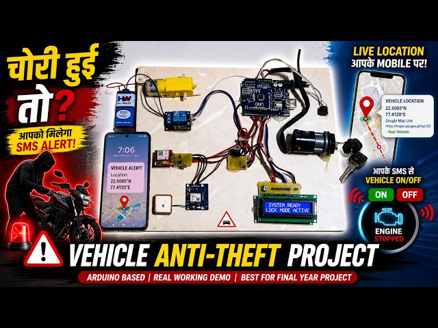 Vehicle Security System Project using Arduino | GSM GPS Based Anti-Theft Project